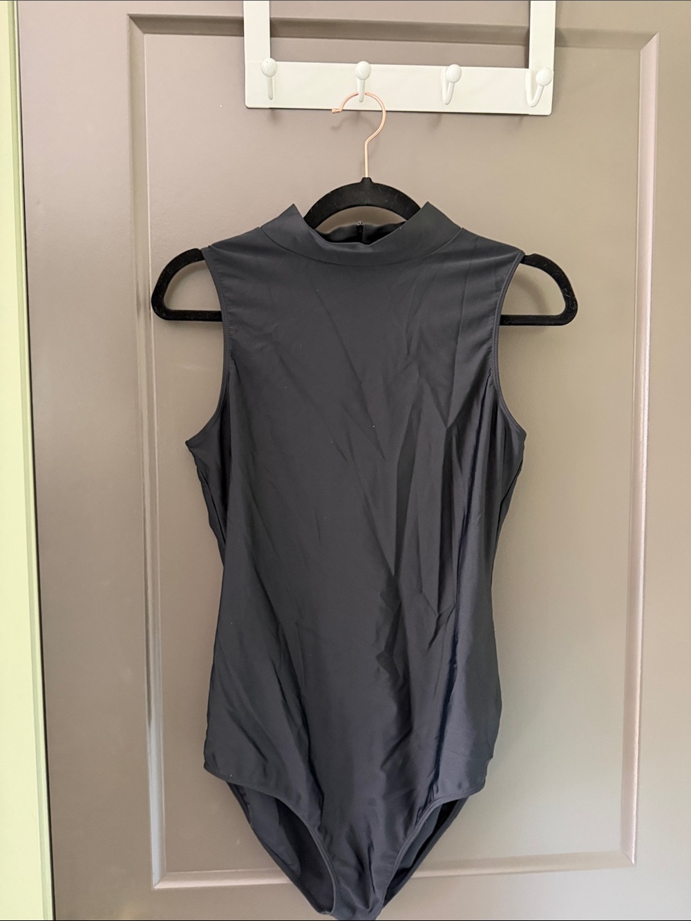 Sleeveless Mock Neck Black Women’s Bodysuit